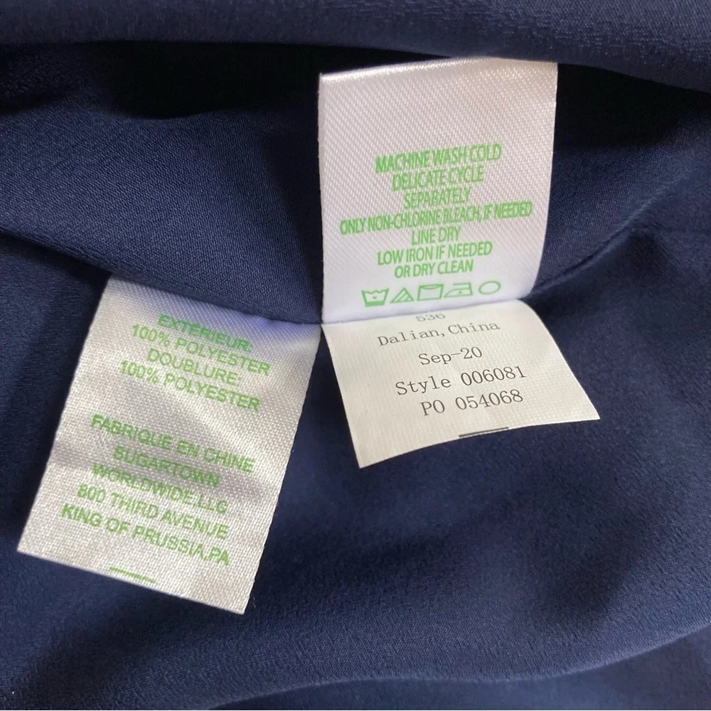 Lilly Pulitzer Mini Darlah Botanical Clip True Navy Chiffon Dress, Girl's Size 7